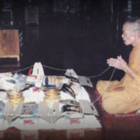 Luang Por Hyord of Wat Gaew Jaroen Blesses Amulets