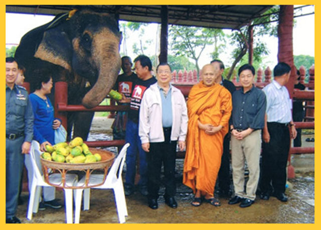 Pra Ajarn Daeng with Elephant