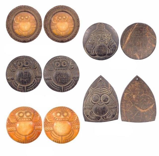 Pra Rahu Amulets of Phu Ya Tan Suan in Ivory and 1 eyed Coconut Shell