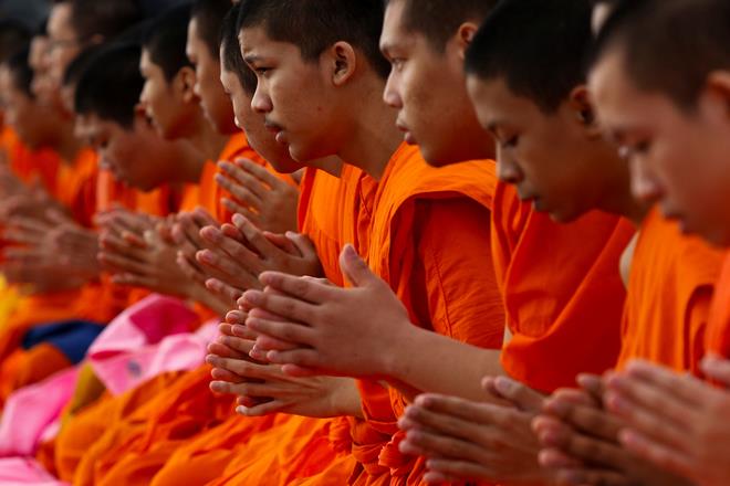 Bhikkhus Chanting Prayers